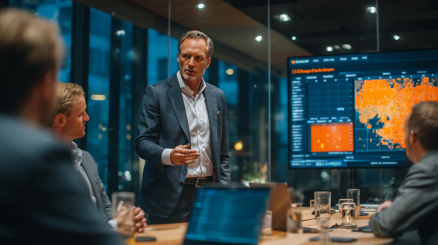 Gecertificeerde cybersecurity recruitment consultant die een klantteam adviseert